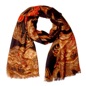 Best Sellers: Imperial Heritage Floral Art Scarf – Merino Wool Silk Designer Wrap | Ornate Floral Abstract Print