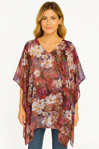 Floral Silk Long Kaftan