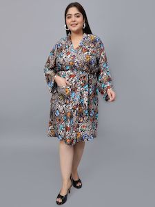 Animal Print Belted Modal Satin Kimono