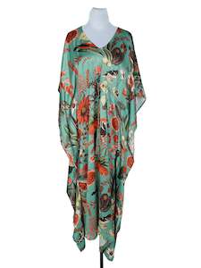 Floral Modal Satin Kaftan