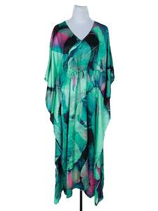 Floral Modal Satin Kaftan