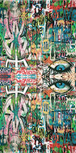 Abstract Merino Wool Travel Cape