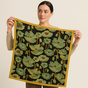 Floral Pure Silk Square Scarf