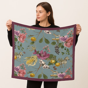Floral Pure Silk Square Scarf