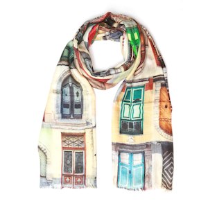 Heritage Doorway Art Scarf – Fine Merino Wool Designer Wrap | Architectural Mu&hellip;