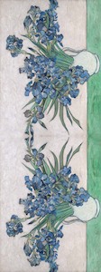 Van Gogh Irises Floral Scarf – Modal Silk Designer Wrap | Blue Botanical Art Print
