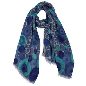 Embroidered: Hand Painted  Merino Wool Designer Embroidered  Scarf