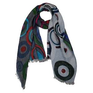 Hand Painted Abstract Merino Texture Scarf
