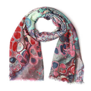 Marble Print Fine Merino Silk Designer Scarf