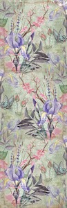Iris Blossom Garden Scarf – Pure Linen Designer Wrap | Pastel Floral Botanical&hellip;