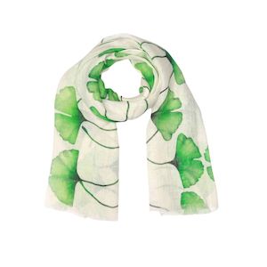 Linen: Floral Print Linen Designer Scarf