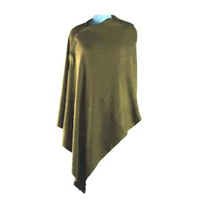 Khaki Wool Poncho