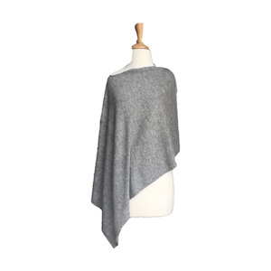 Grey Marble Wool Poncho