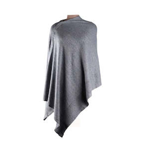 Ponchos: Denim Blue Wool Poncho