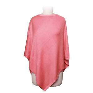 Boat Neck Wool Blend Poncho (Pastel Pink)
