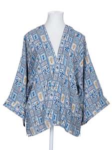 Kimonos: Animal Print Cotton Muslin Short Kimono