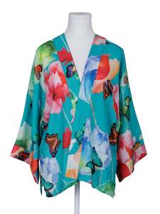 Animal Print Cotton Muslin Short Kimono