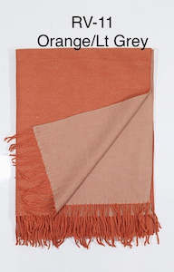 Solids: 70% wool, 30% acrylic (Orange / Lt Grey)