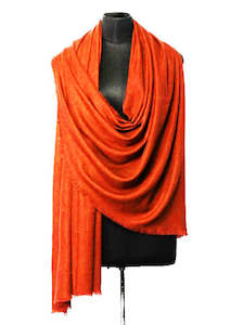 Solids: Orange Pure Cashmere wool Scarf