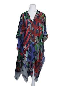 Trending: Floral Art Merino Wool Travel Cape