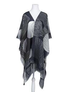 Abstract Art Merino Wool Travel Cape