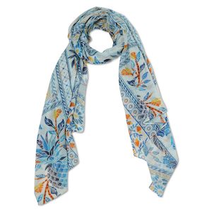 Cotton Voile: Abstract Print Cotton Voile Designer Scarf