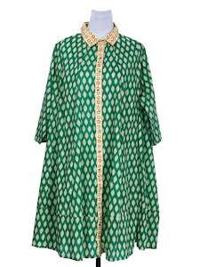 Geomtrical Screen-Printed A-line Cotton Dress