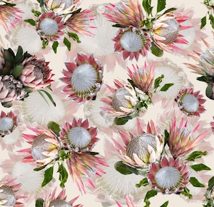 Short Kimono: Protea Floral Cotton Muslin Short Kimono