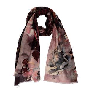 Homepage New Arrival: Floral Fine Merino  Designer Scarf