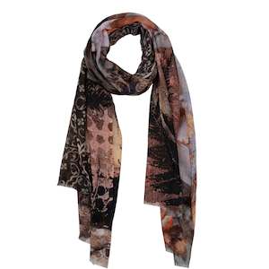 Ancient Fossil Art  Merino Silk Designer Scarf