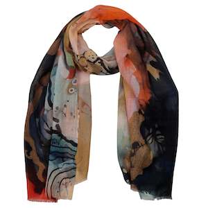 Abstract Merino Silk Designer Scarf