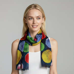 New Arrival: Midnight Polka Silk Scarf – Hand-Painted Dot Print