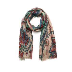 Heritage Paisley Merino Wool Silk Scarf – Ornamental Artisan Designer Print
