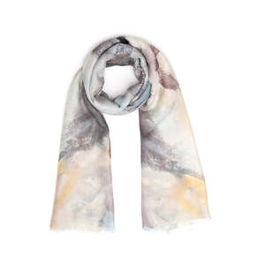Super Fine Merino: Ethereal Muse Fine Wool Scarf – Abstract Portrait Art Print