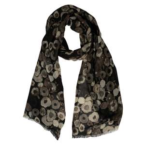 Midnight Bloom Modal Silk Scarf – Floral Designer Print