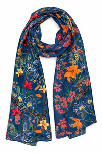 Silk 1: Floral Print Fine Merino Designer Scarf