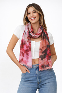 Blossom Meadow Floral Scarf – Merino Fine Wool Designer Wrap | Watercolor Garden Print