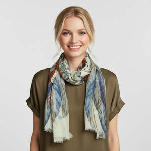 Fabric: Australian Coastal Fine Merino Silk Designer Scarf