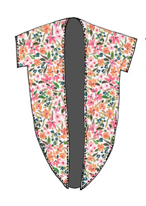 Fashion: Blush Meadow Bloom Floral Long Slit Kimono