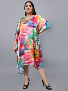 Fashion: Floral Long Silk Kaftan