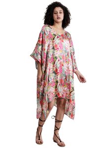 Fashion: Floral Viscose Crepe Kaftan