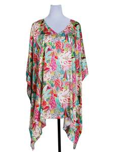 Floral Long Silk Kaftan
