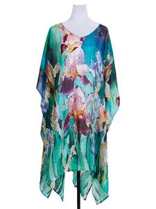Floral Long Silk Kaftan