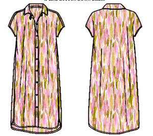 Dresses: BDD-PB52 -Button down dress