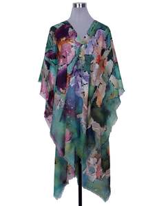 Wool Cape: Wild Woods Floral Merino Wool Travel Cape