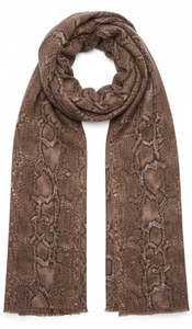 Scarves: Desert Python Textured Woven Merino Silk Scarf