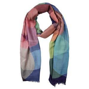 Midnight Orbit – Merino Wool Contemporary Geometric Scarf