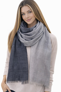 Dual Tone Classic Merino Wool Textured Designer Scarf