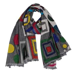 Hand Painted Abstract Merino Texture Scarf