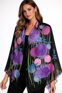 Cotton Modal: Midnight Bloom Garden Cotton Modal Scarf